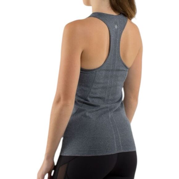 Lululemon Women's Run Swiftly Tech Racerback Heathered Inkwell Gray Size 12-14 - Picture 11 of 14